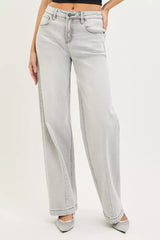 Trendsi RISEN Slouchy Baggy Jeans with Contrast Stitching - Pants