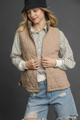 Trendsi Umgee Quilted Zip-Up Vest -
