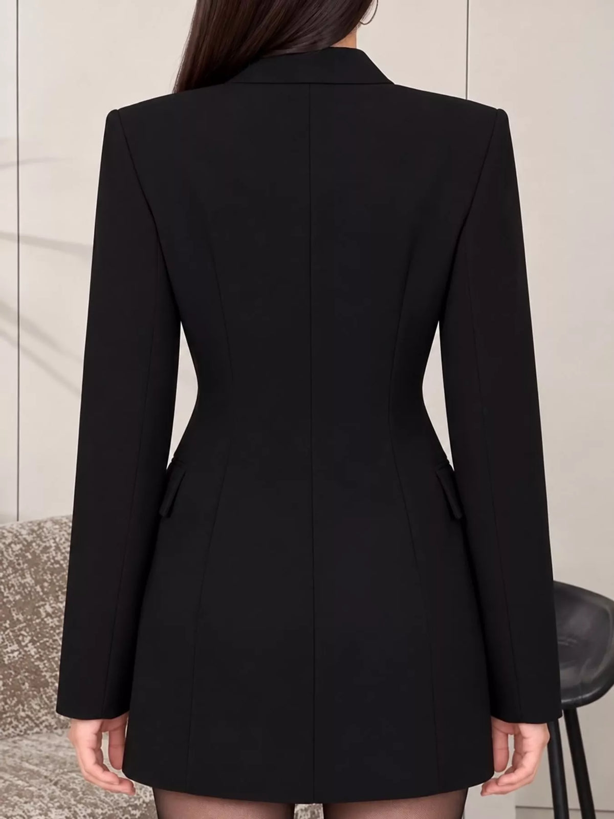Double-breasted blazer, black back