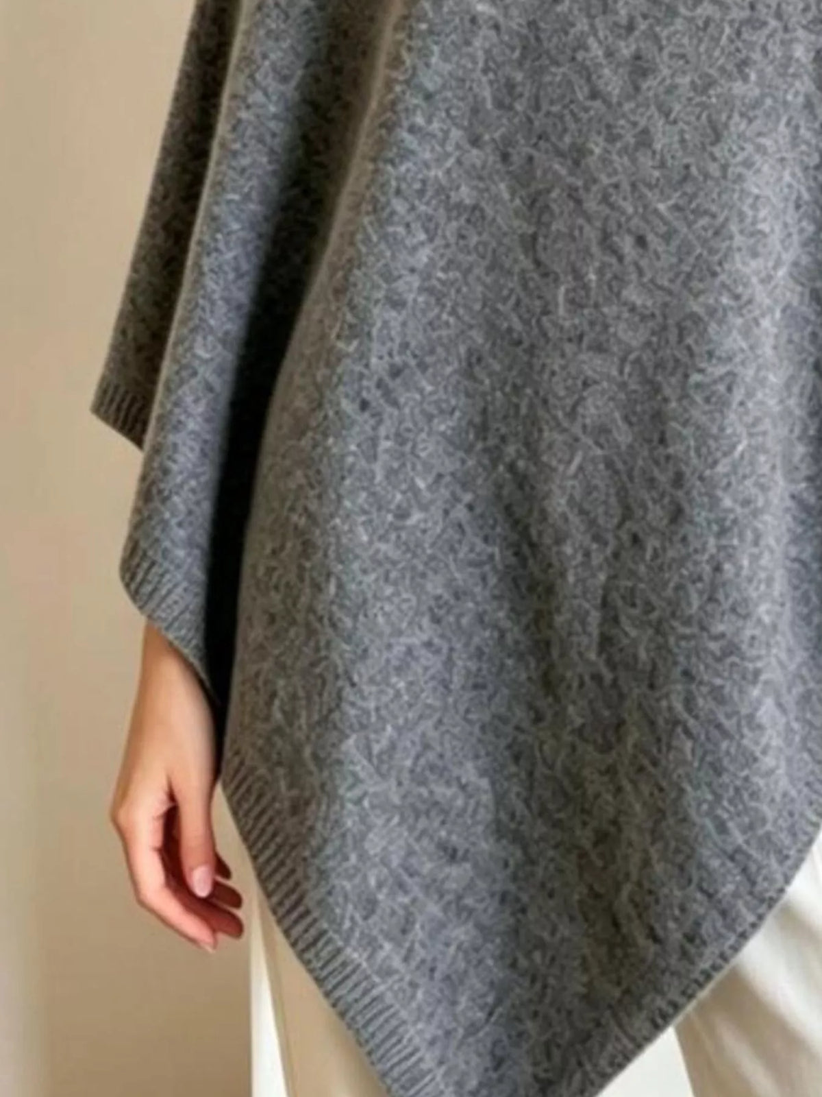 Trendsi Asymmetrical Hem Knit Poncho -
