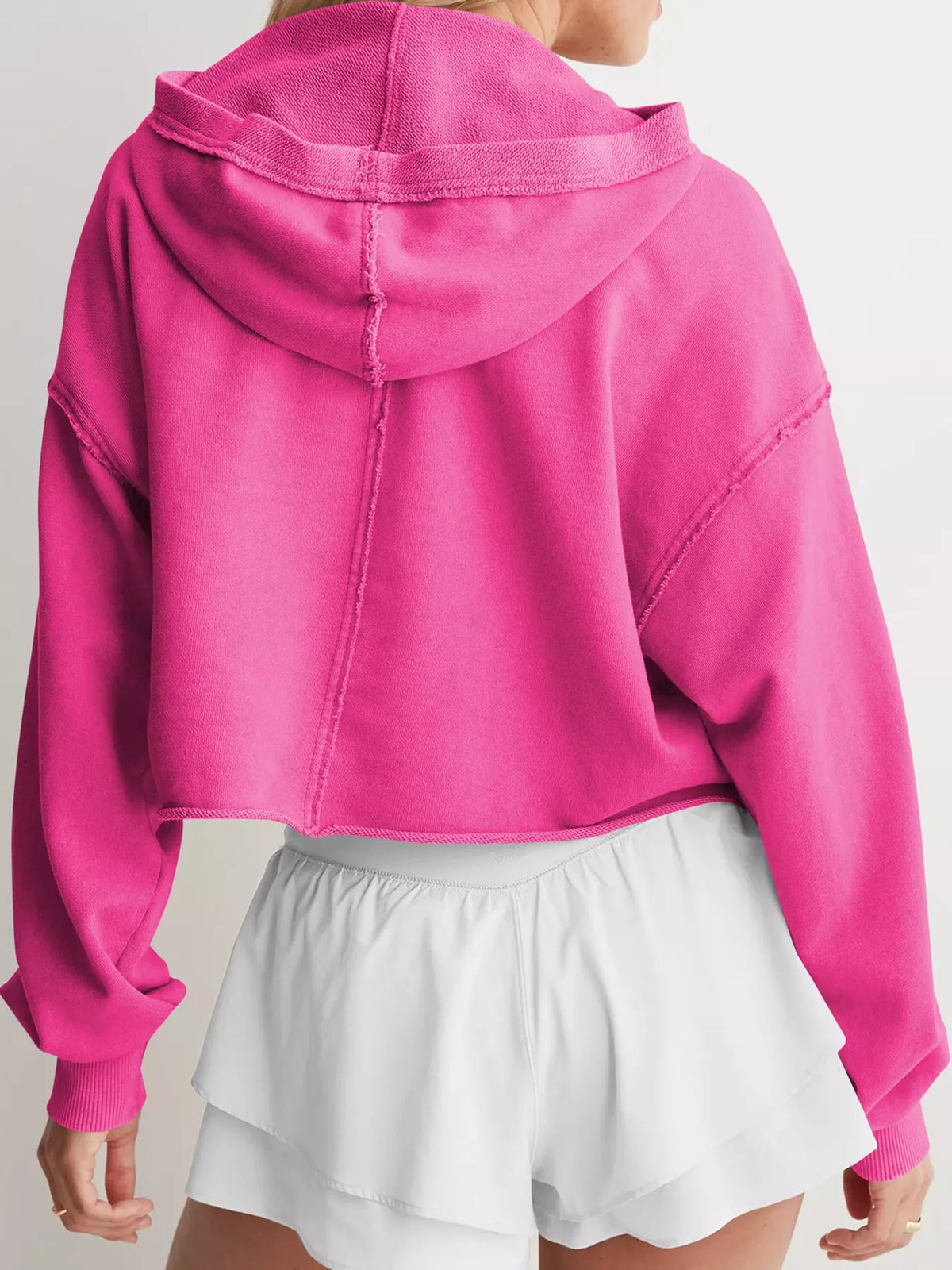 Cropped hoodie, pink back