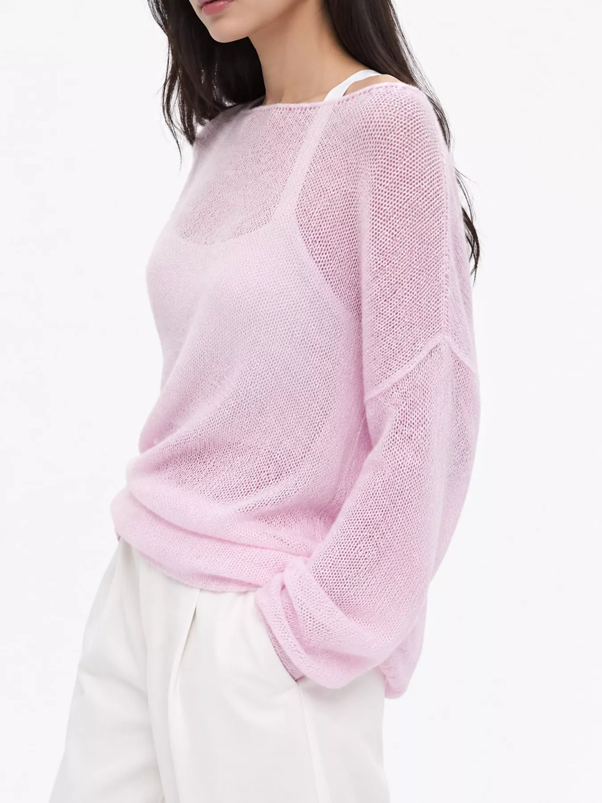 Knit cover-up, pink side