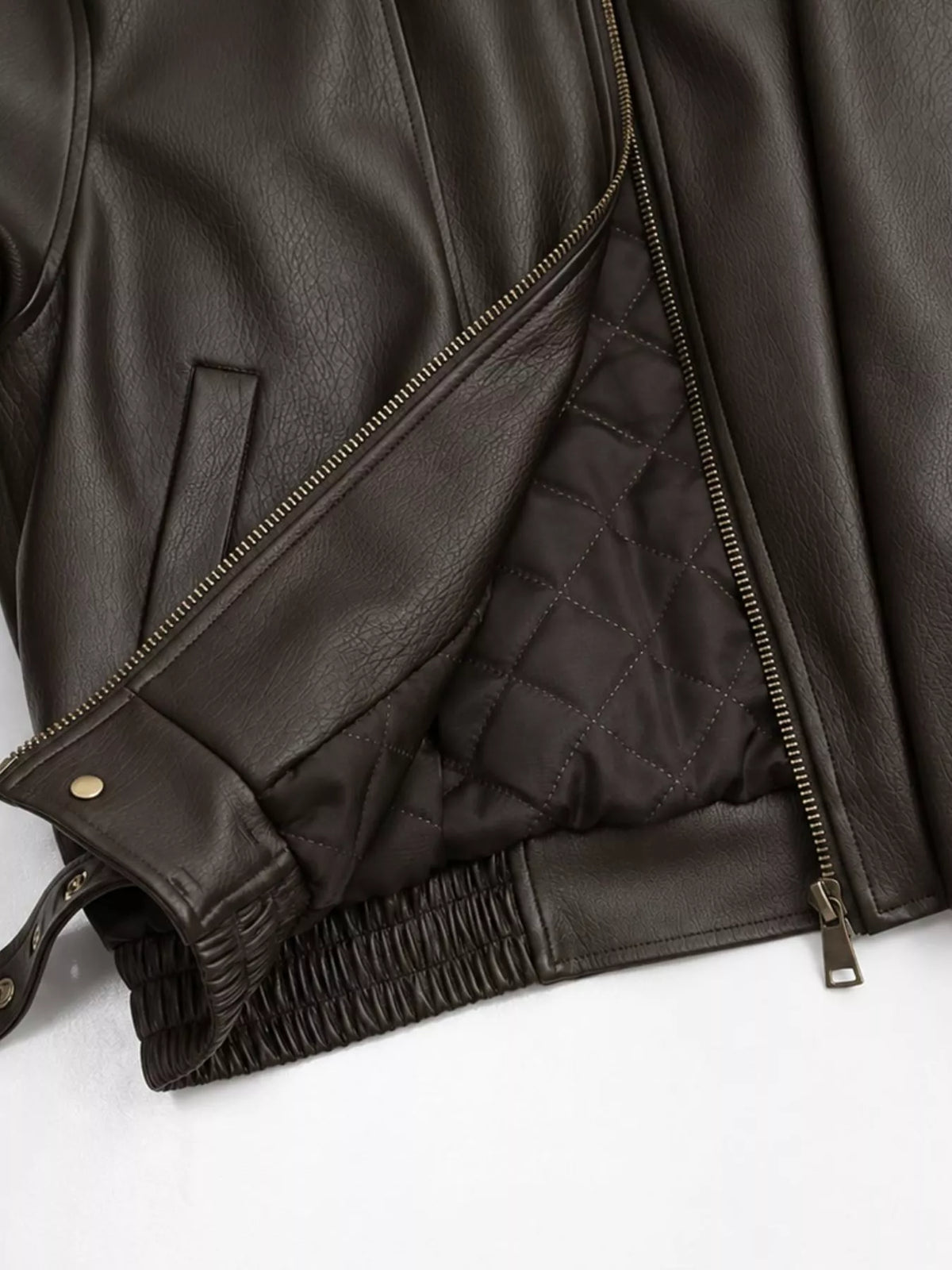 Collared long sleeve jacket, construction and design details
