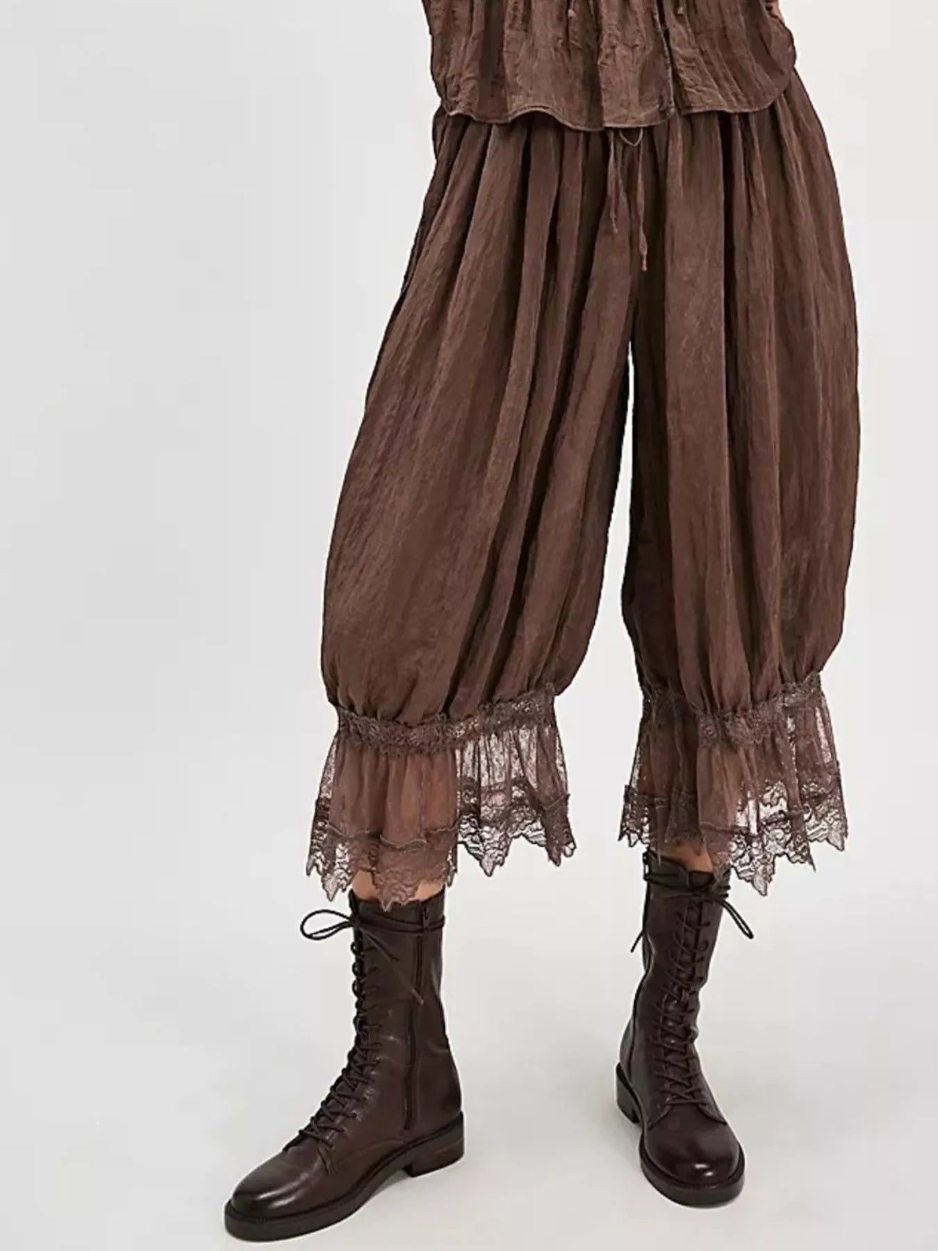 Trendsi Lace Trimmed Lounge Pants -