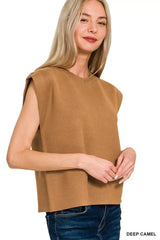 Trendsi Zenana Round Neck Viscose Sweater Vest -