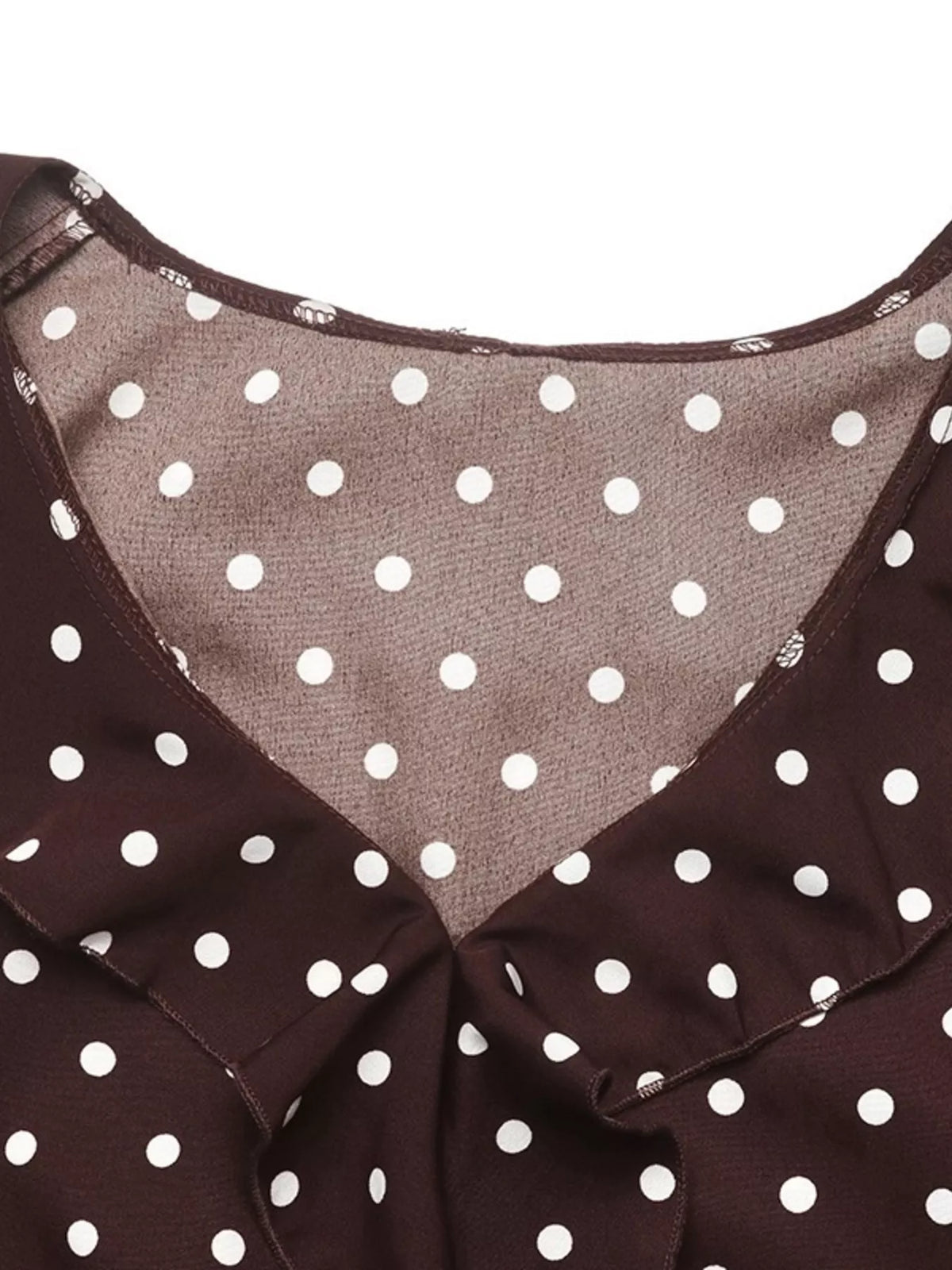 Trendsi Polka Dot Ruffled V-Neck Bodysuit -