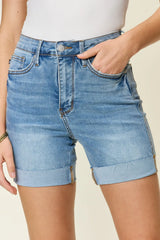 Trendsi Judy Blue Full Size Tummy Control High Waist Denim Shorts -