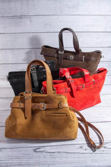 Trendsi Fame Faux Leather Buckle Strap Detail Tote Bag -