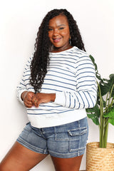 Trendsi Double Take Striped Long Sleeve Round Neck Top -
