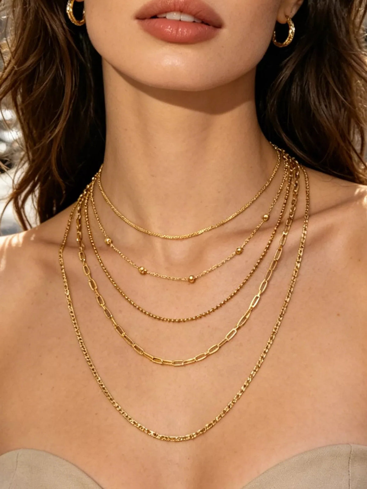 Gold five-layer necklace