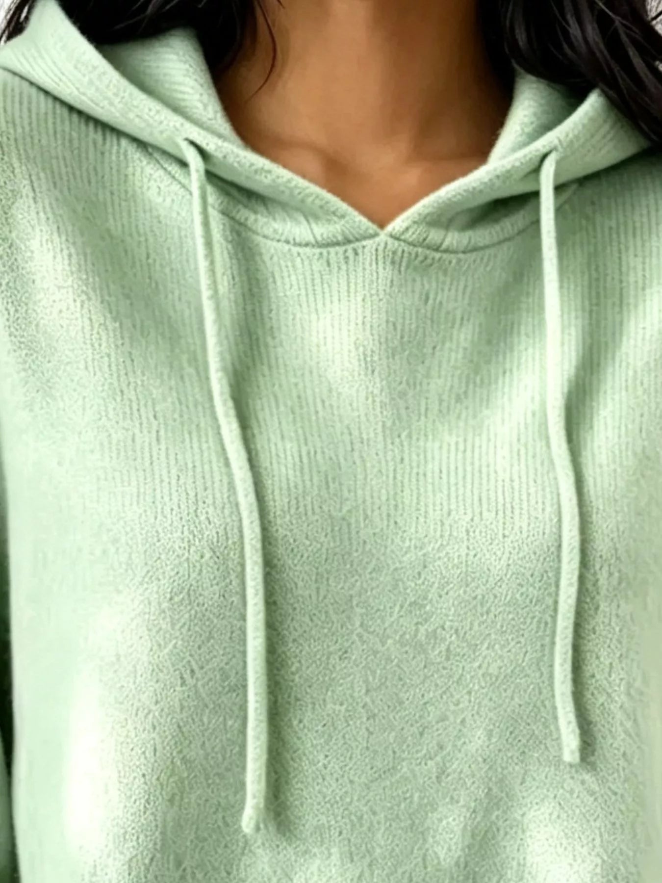 Trendsi Cozy Ribbed Long‑Sleeve Hooded Sweater -