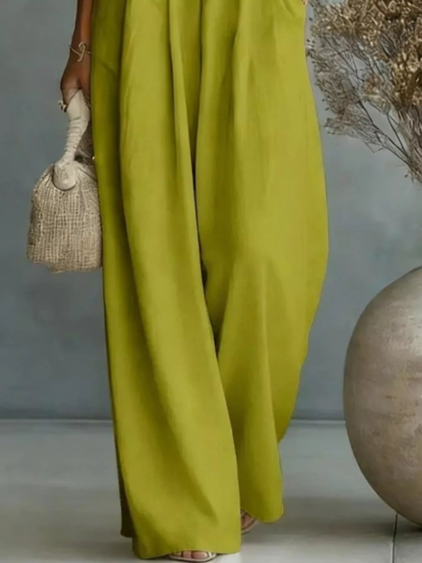 Trendsi Full Size Half Sleeve Wide-Leg Jumpsuit Plus Size -