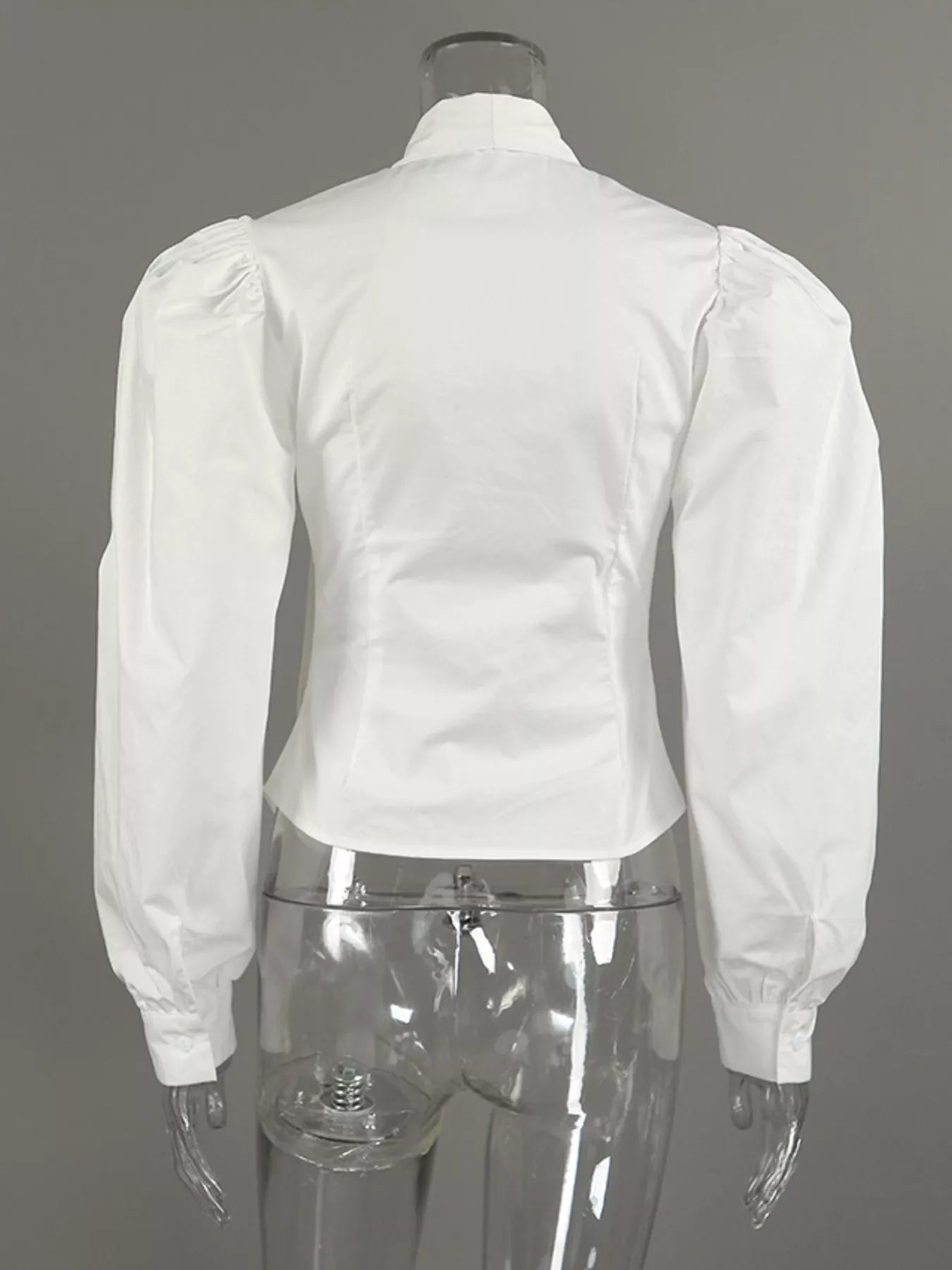 Trendsi Bow Tie Puffed Sleeves Blouse -