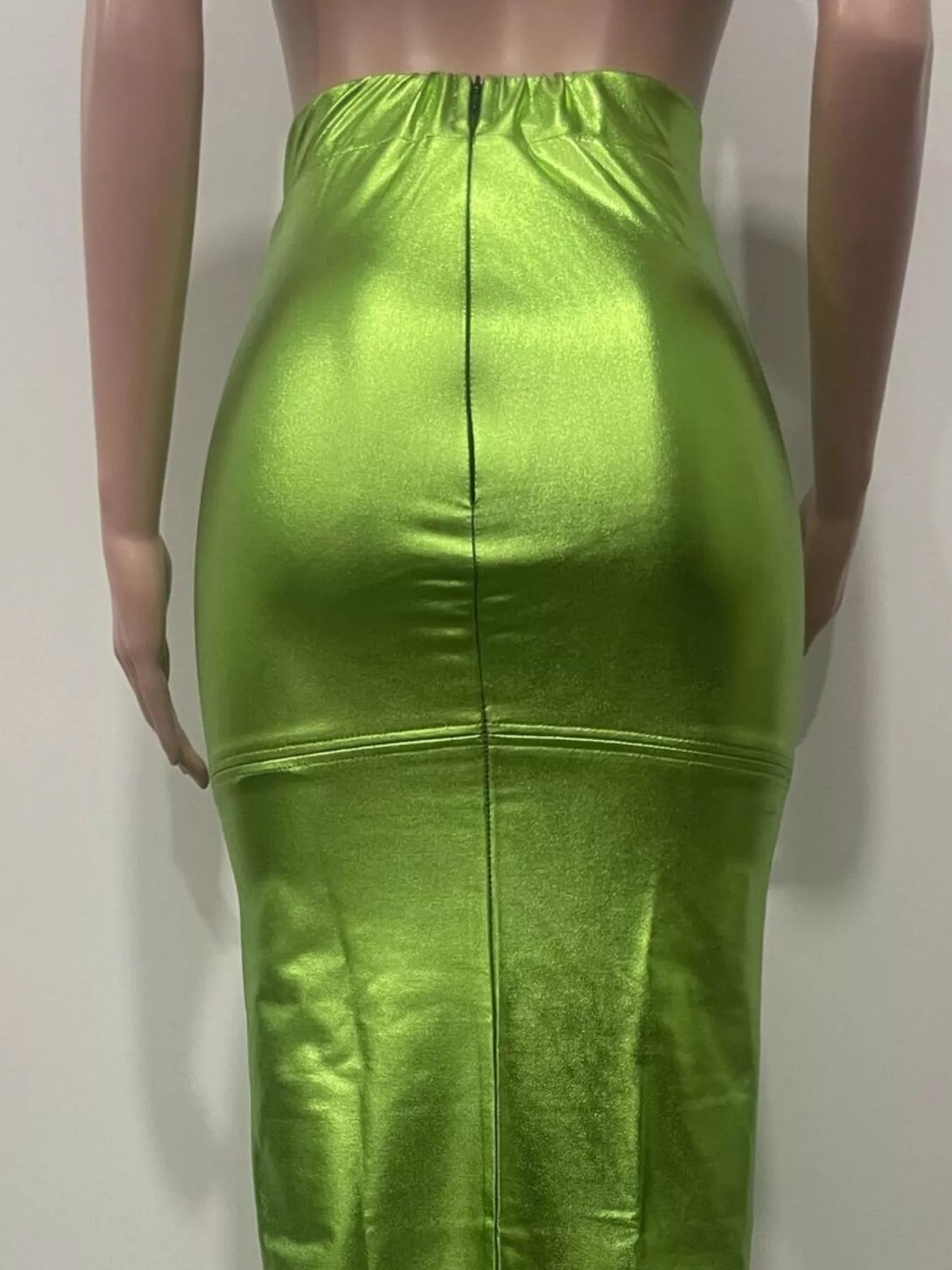 Trendsi Shimmering Side Slit Bodycon Maxi Skirt -