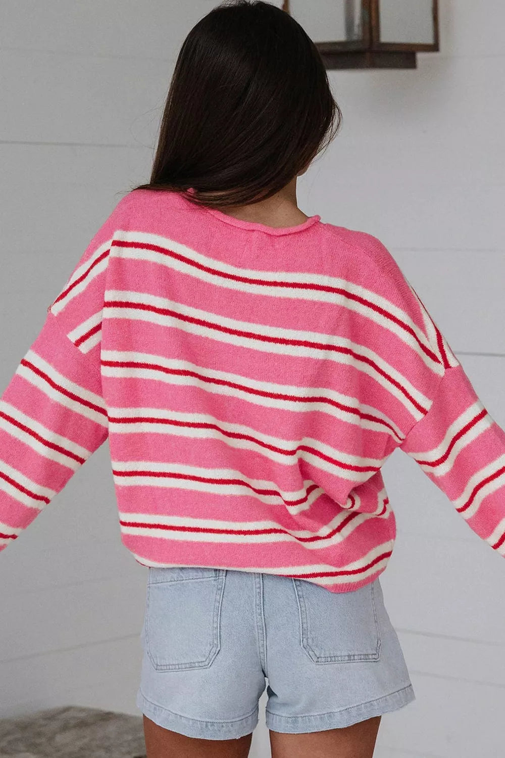 Trendsi Striped Button-Up Cardigan -
