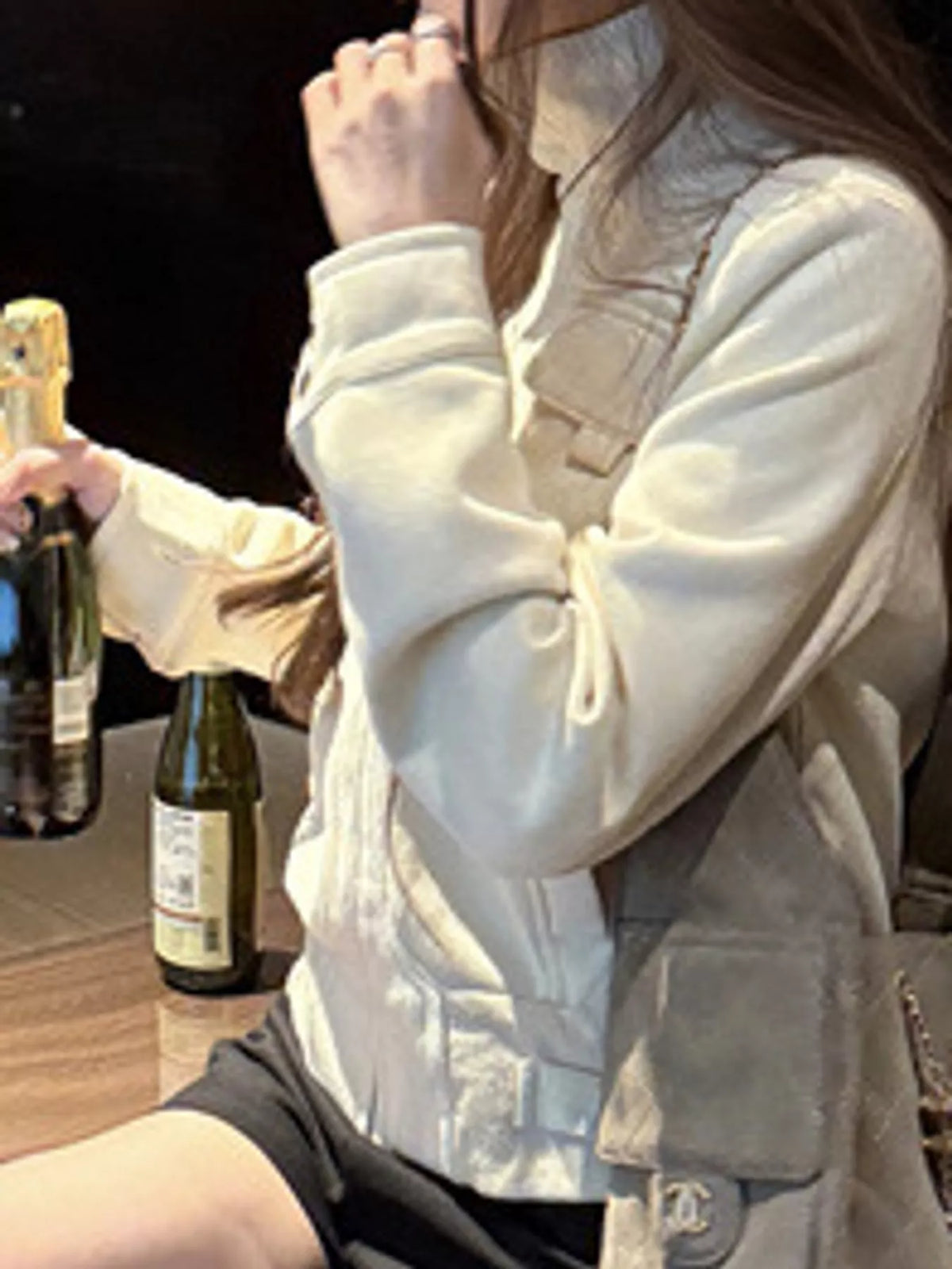 Stand-Collar Zip-Up Utility Jacket — side view