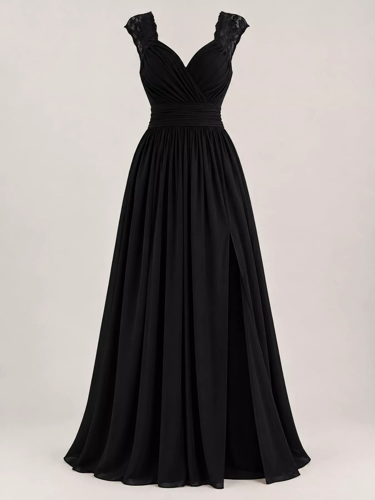 Slit Lace Sleeveless Maxi Dress — garment front