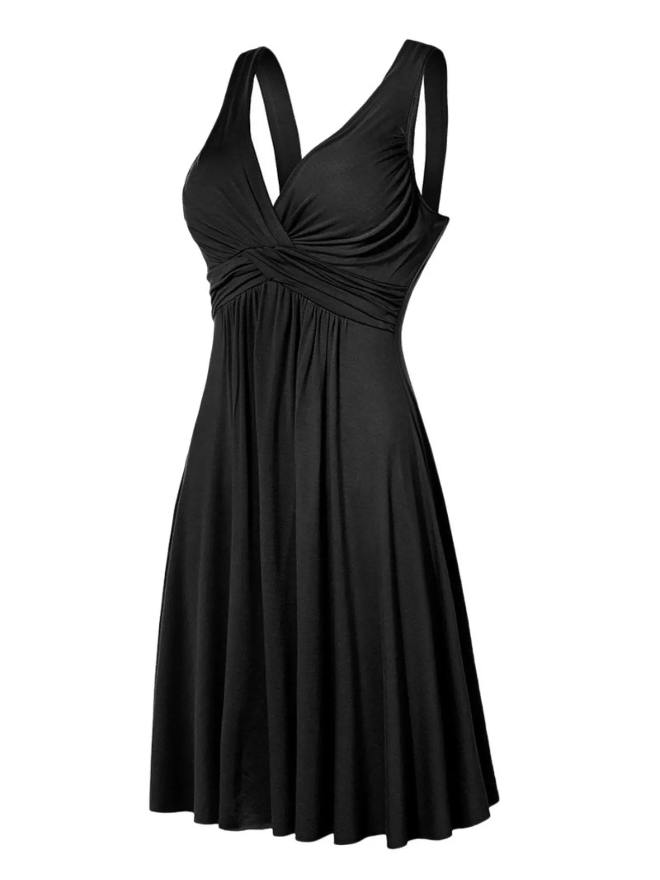 Trendsi Full Size Twisted Sleeveless Ruched Waist A-Line Dress Plus Size -
