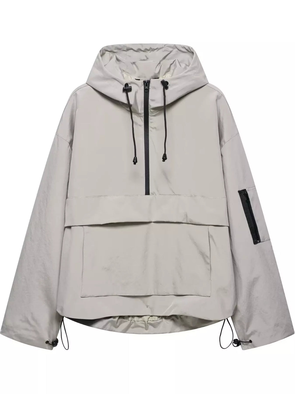 Half-Zip Hooded Anorak Jacket — garment front