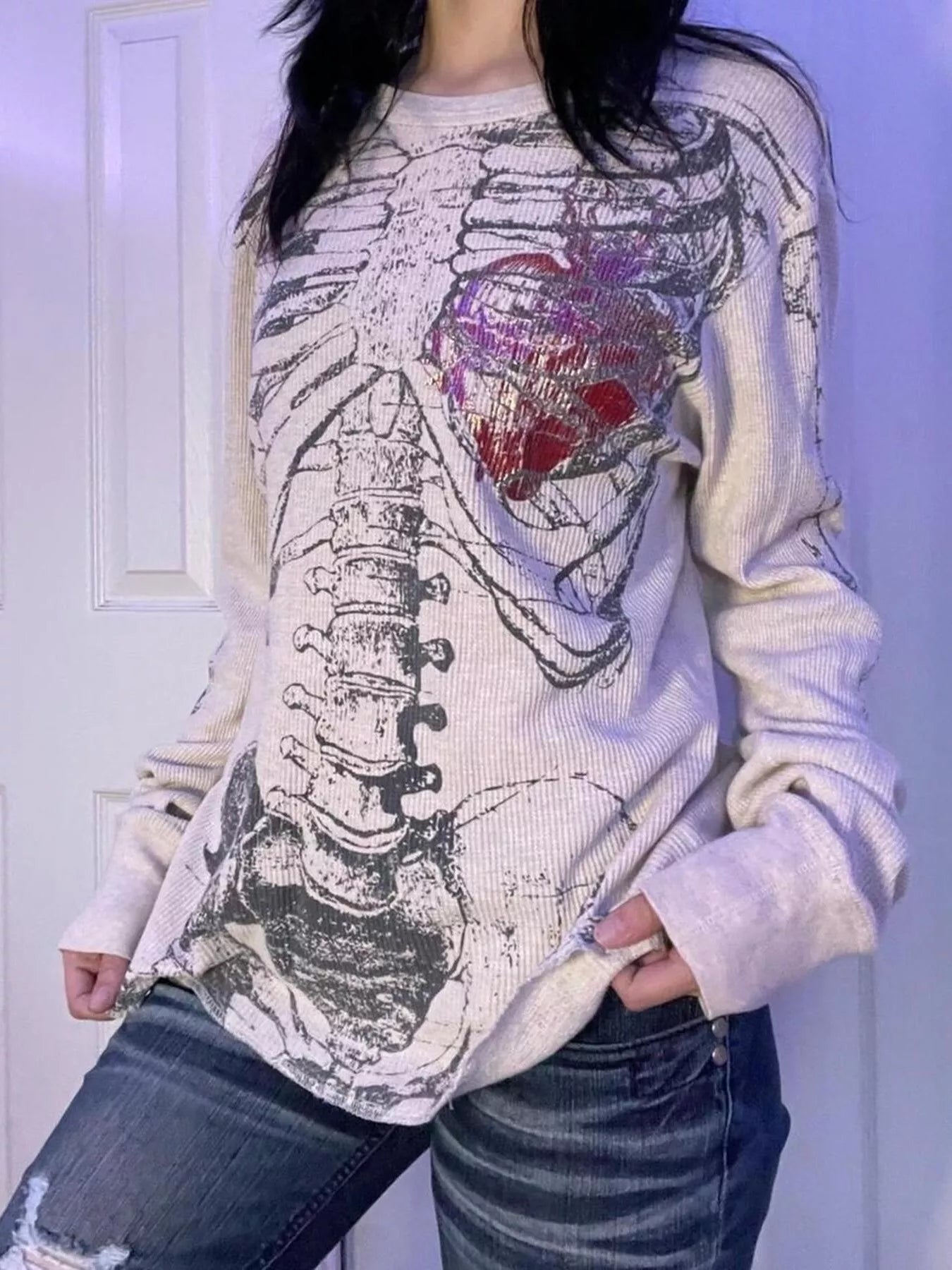 Trendsi Skeleton Long Sleeve T-Shirt -