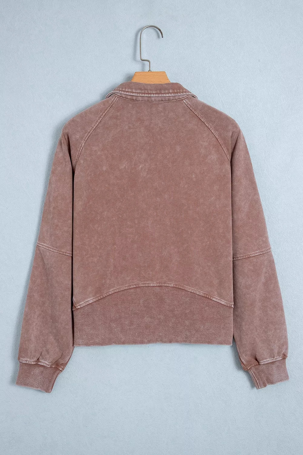 Vintage half-zip ribbed-cuff sweatshirt