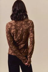 Trendsi SO ME Stretched Jacquard Casual Tops with Thumb Opening -