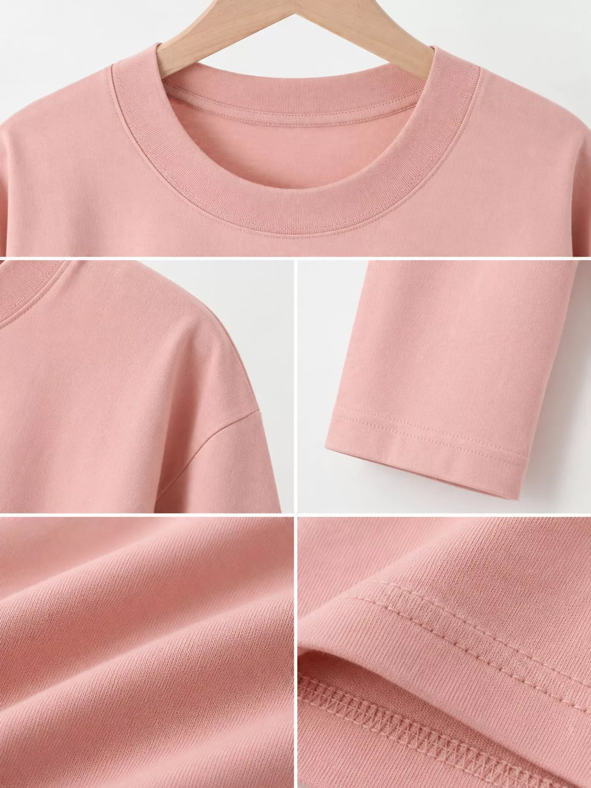 Solid Long-Sleeve Crew Neck T-Shirt — garment construction details