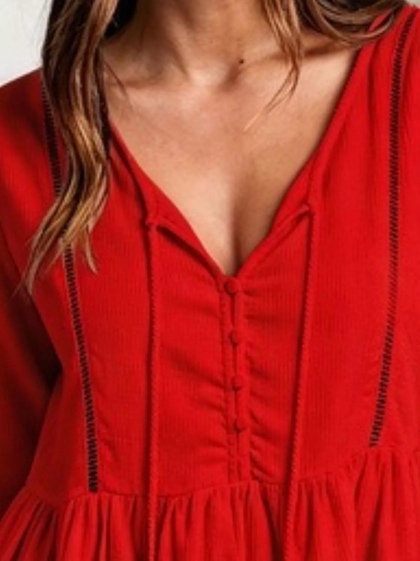 Trendsi Tassel Drawstring Long Sleeve Peplum Top -