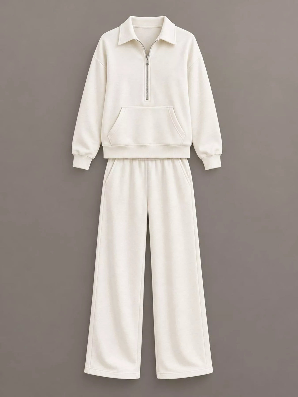 Collared long sleeve outfit set, product view