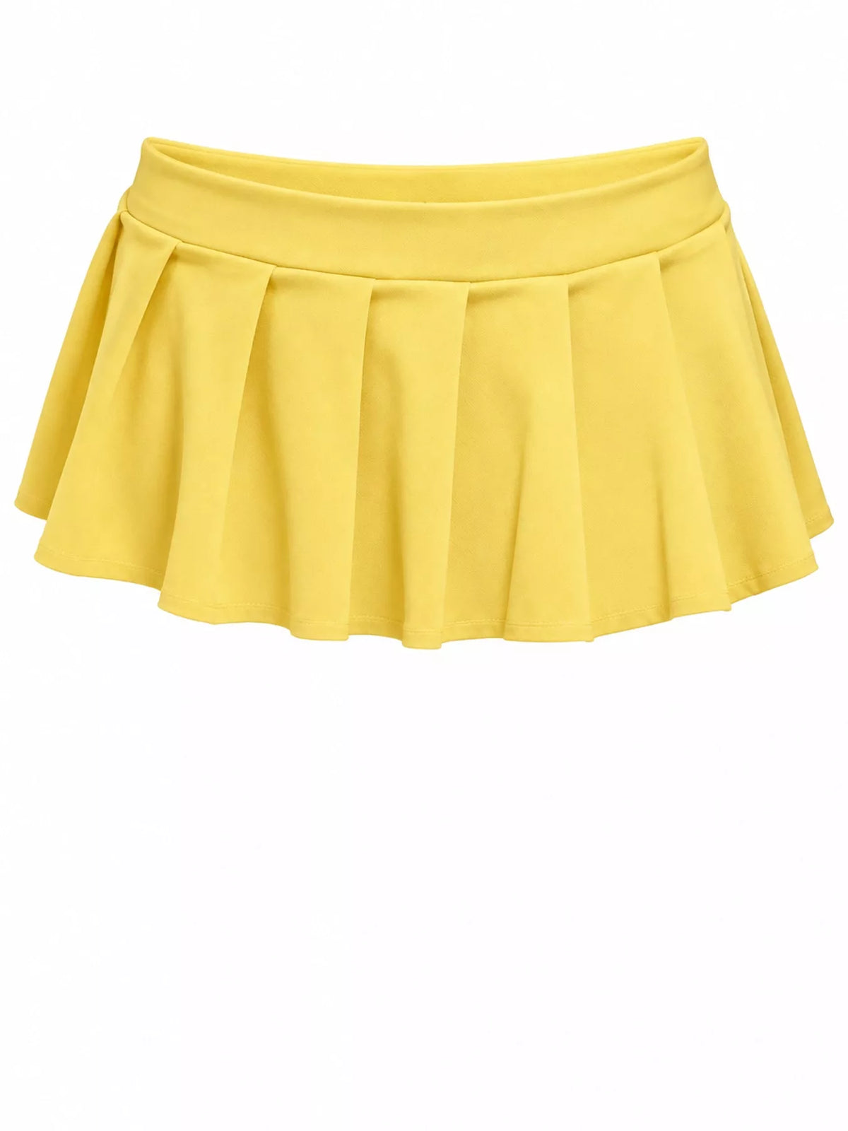 Pleated micro skirt, yellow pleat detail
