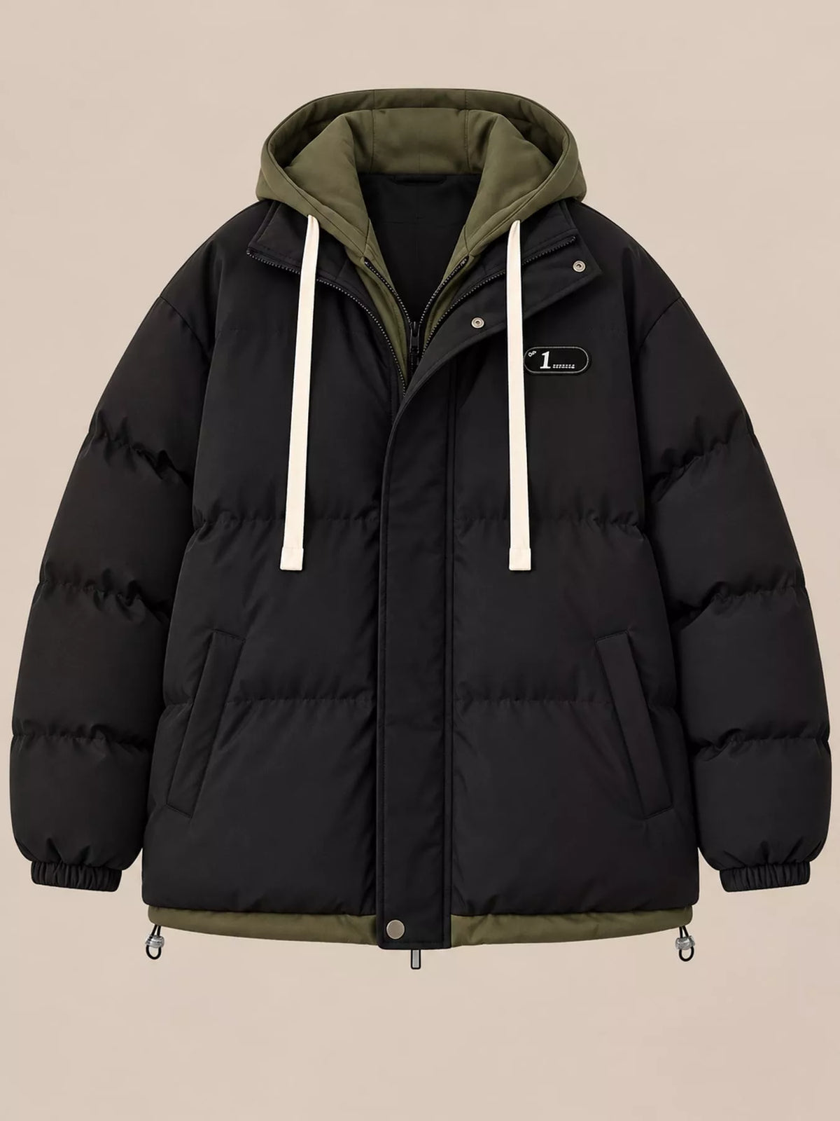Zip-Up Hooded Puffer Jacket — garment front