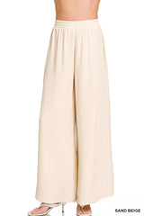 Trendsi Zenana Woven Airflow Elastic Waistband Pants -
