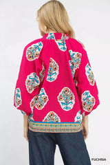 Trendsi Umgee Boho Floral Print Tunic Blouse -