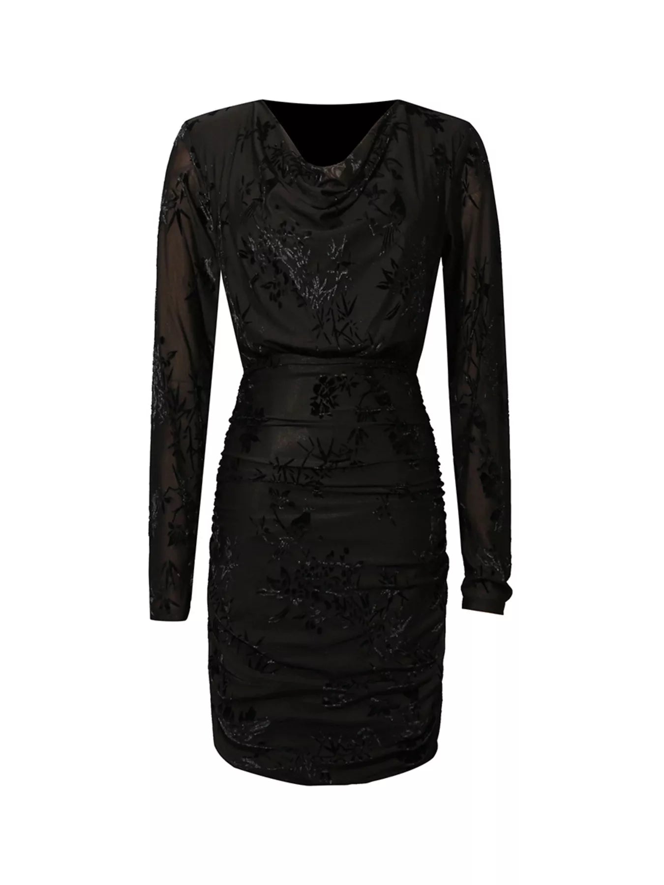 Trendsi Ruched Long Sleeve Mini Dress -
