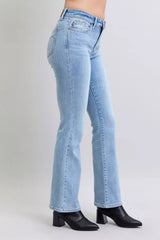 Trendsi Judy Blue Mid Rise Thermal Bootcut Jeans -