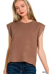 Trendsi Zenana Round Neck Viscose Sweater Vest -
