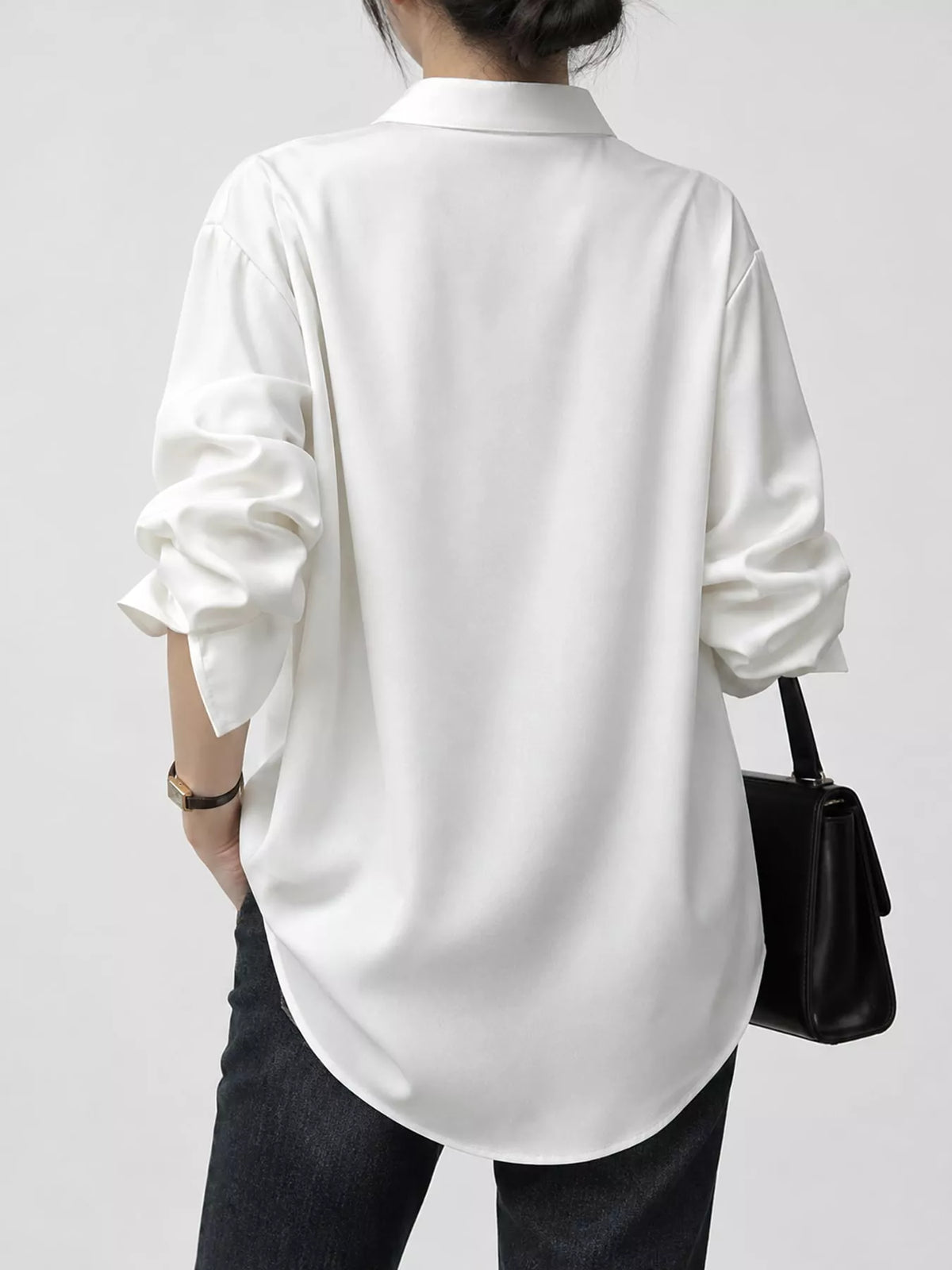 Satin shirt, white back