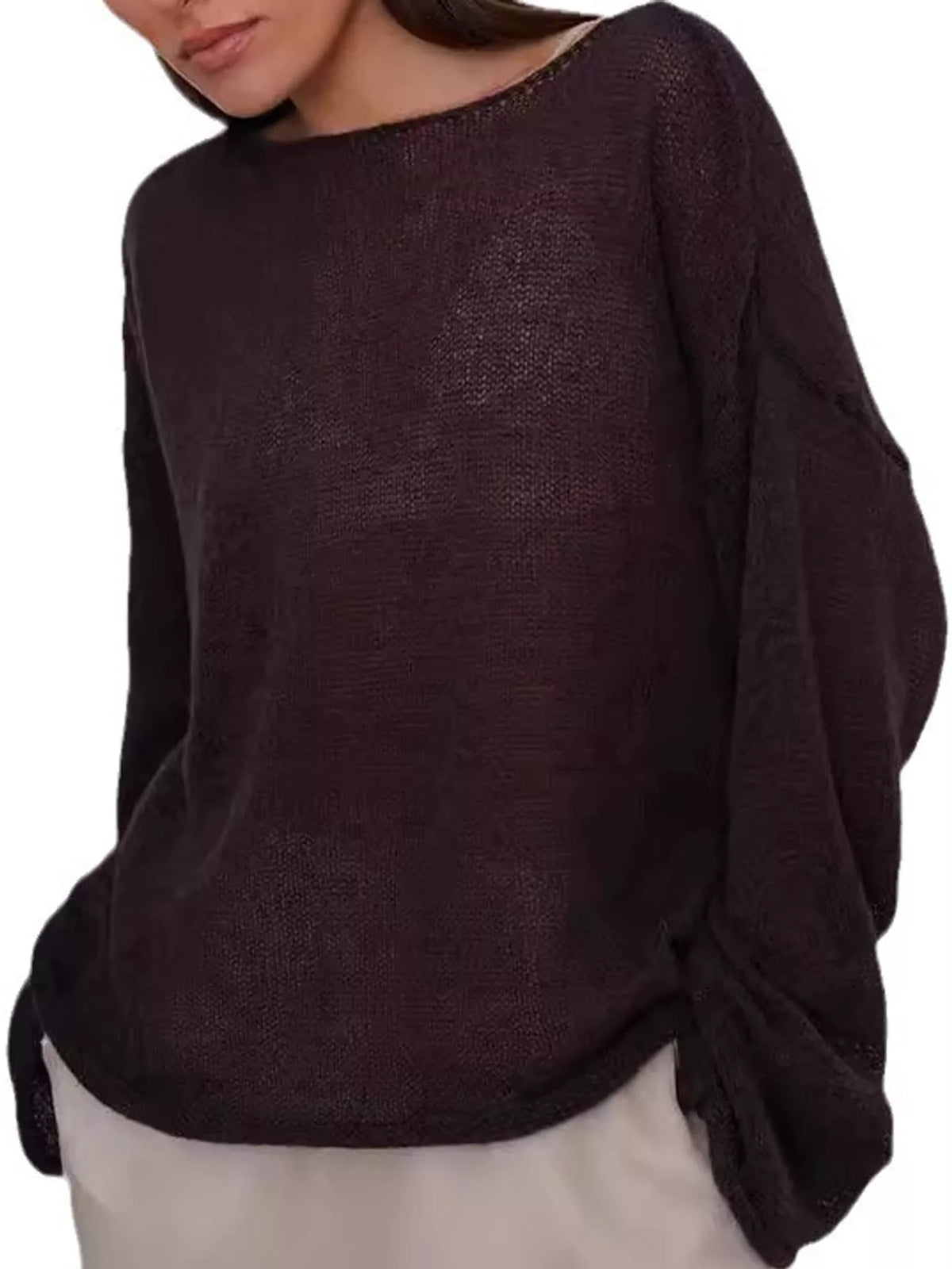 Knit cover-up, brown front