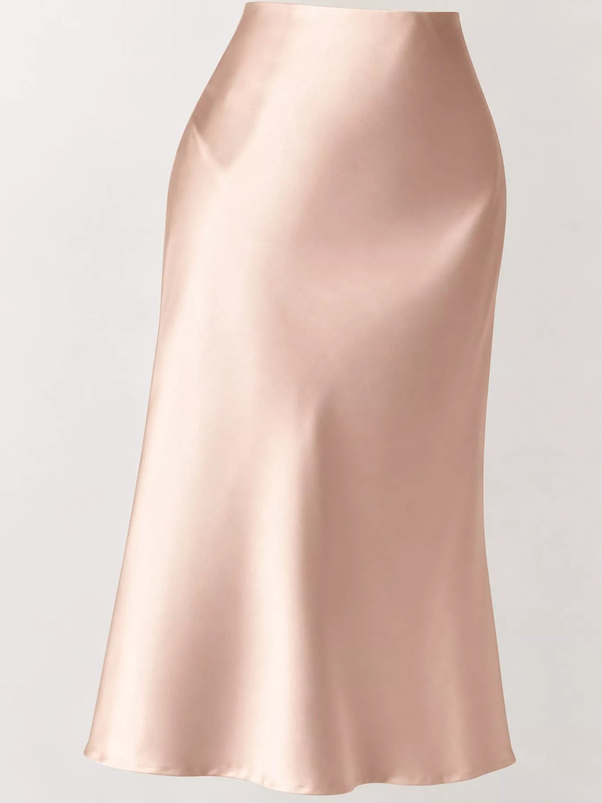 Satin midi skirt, pink hem view