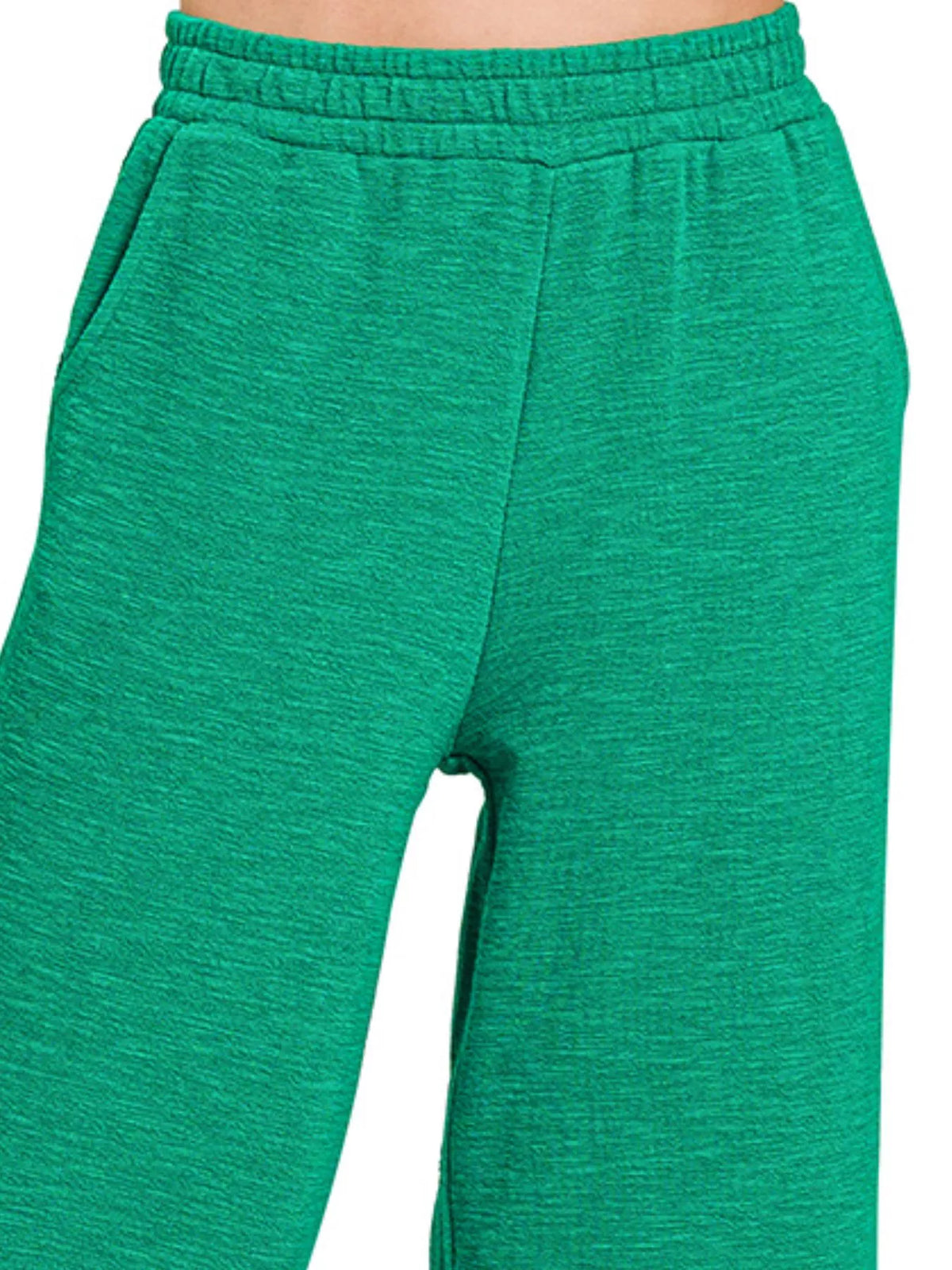 Women's Cotton-Slub Wide-Leg Pants With Pockets — product view 3