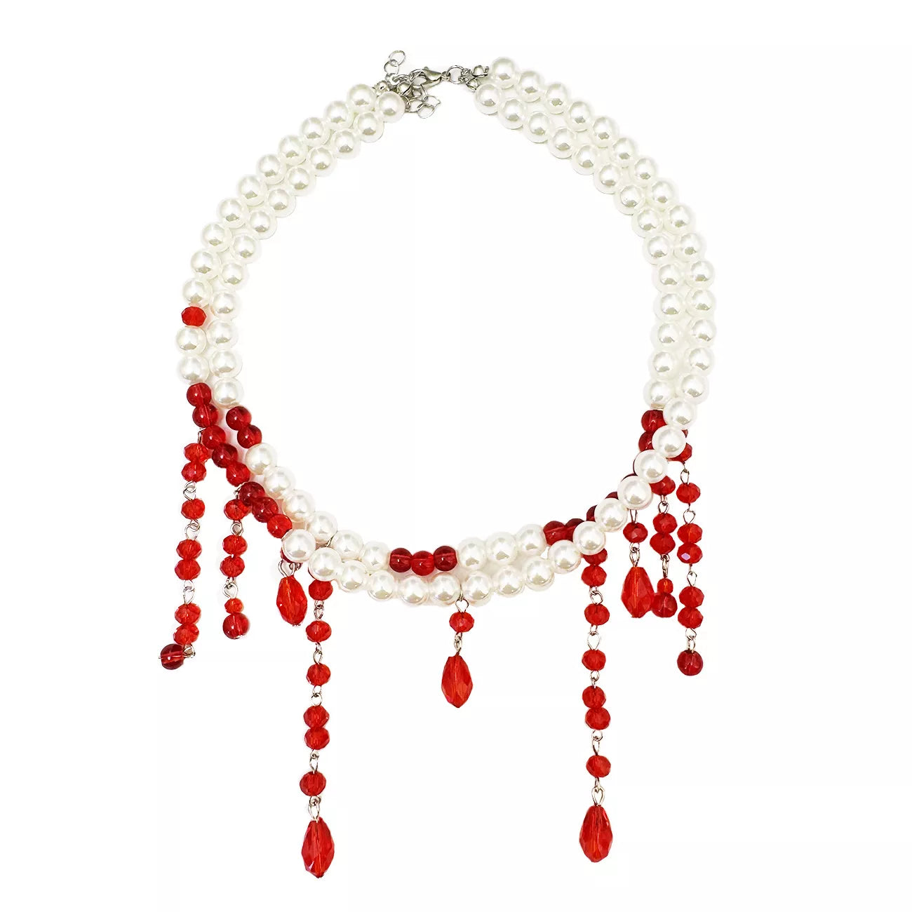 Trendsi Halloween Pearl Double Layered Choker Necklace -