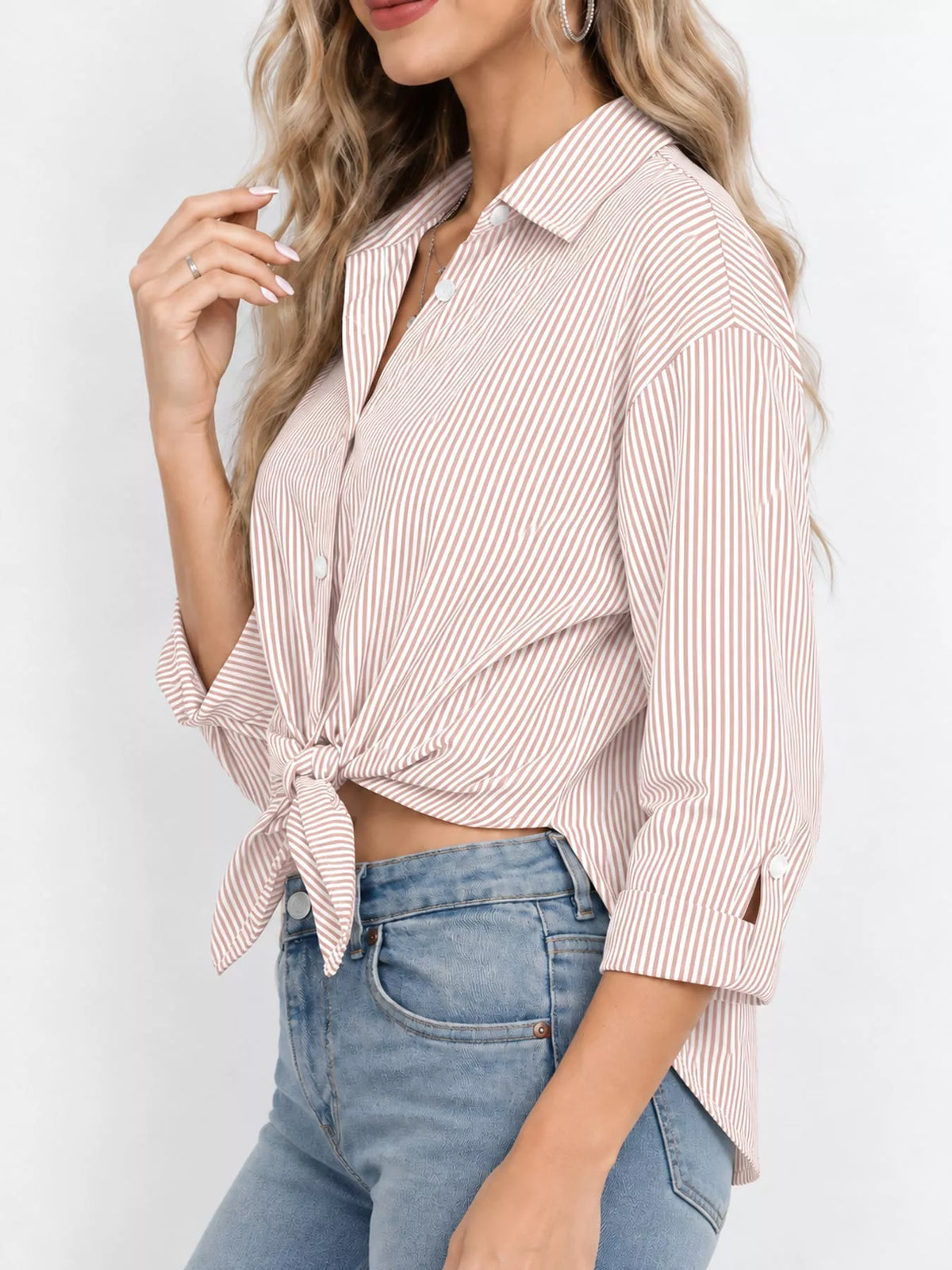 Light Pink striped button-down shirt