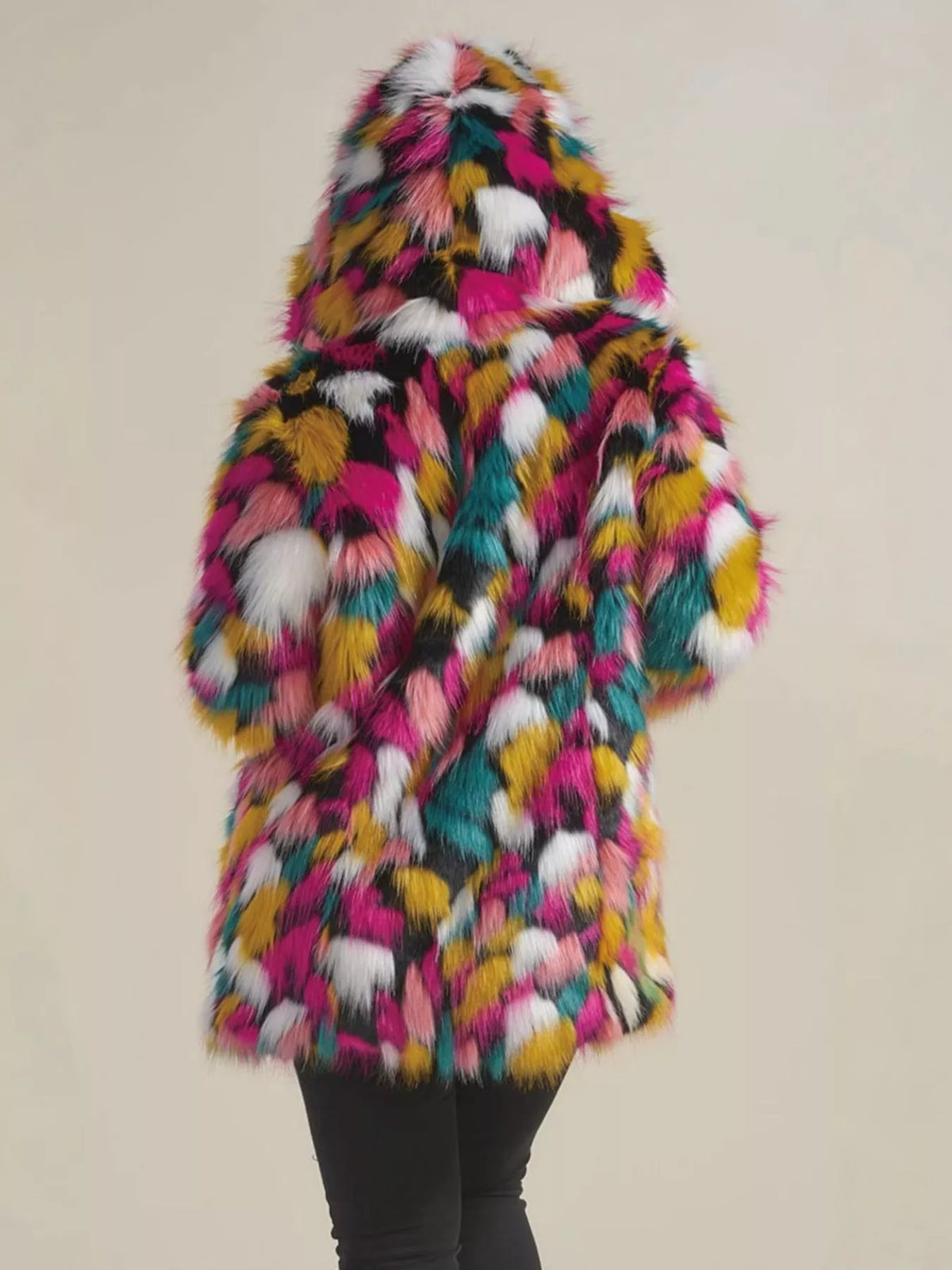 Hooded long sleeve jacket, back view