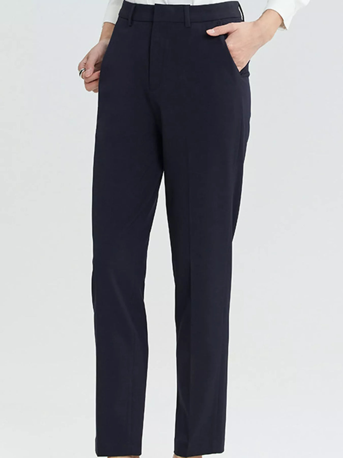 Straight-leg pants, navy front