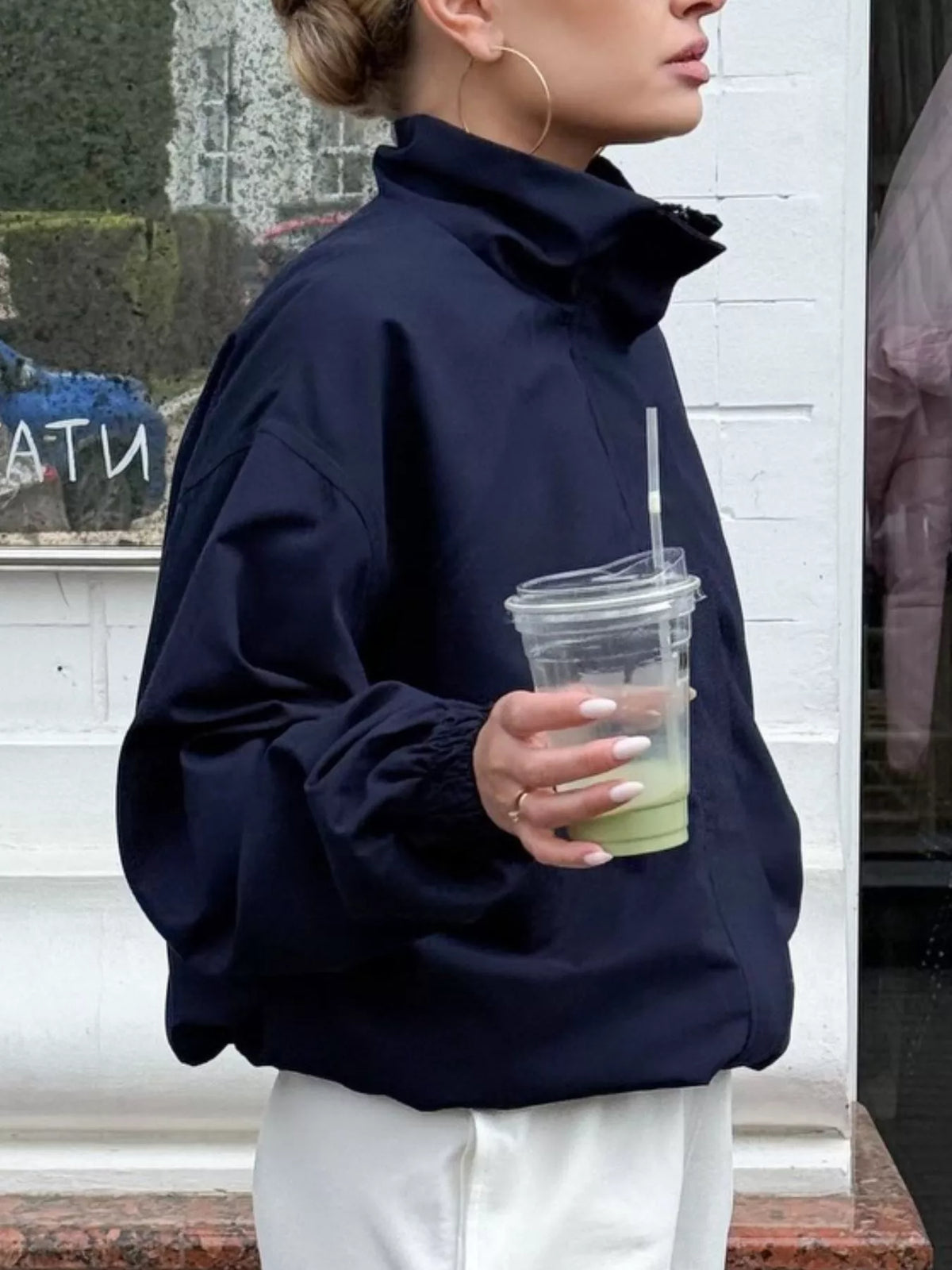 Trendsi Zip Up Dropped Shoulder Jacket -
