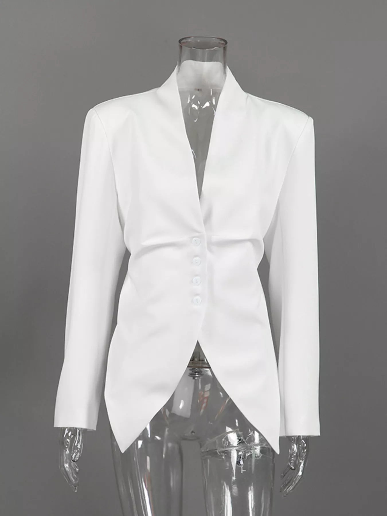 Trendsi Slim-Fit Asymmetric Hem Blazer -