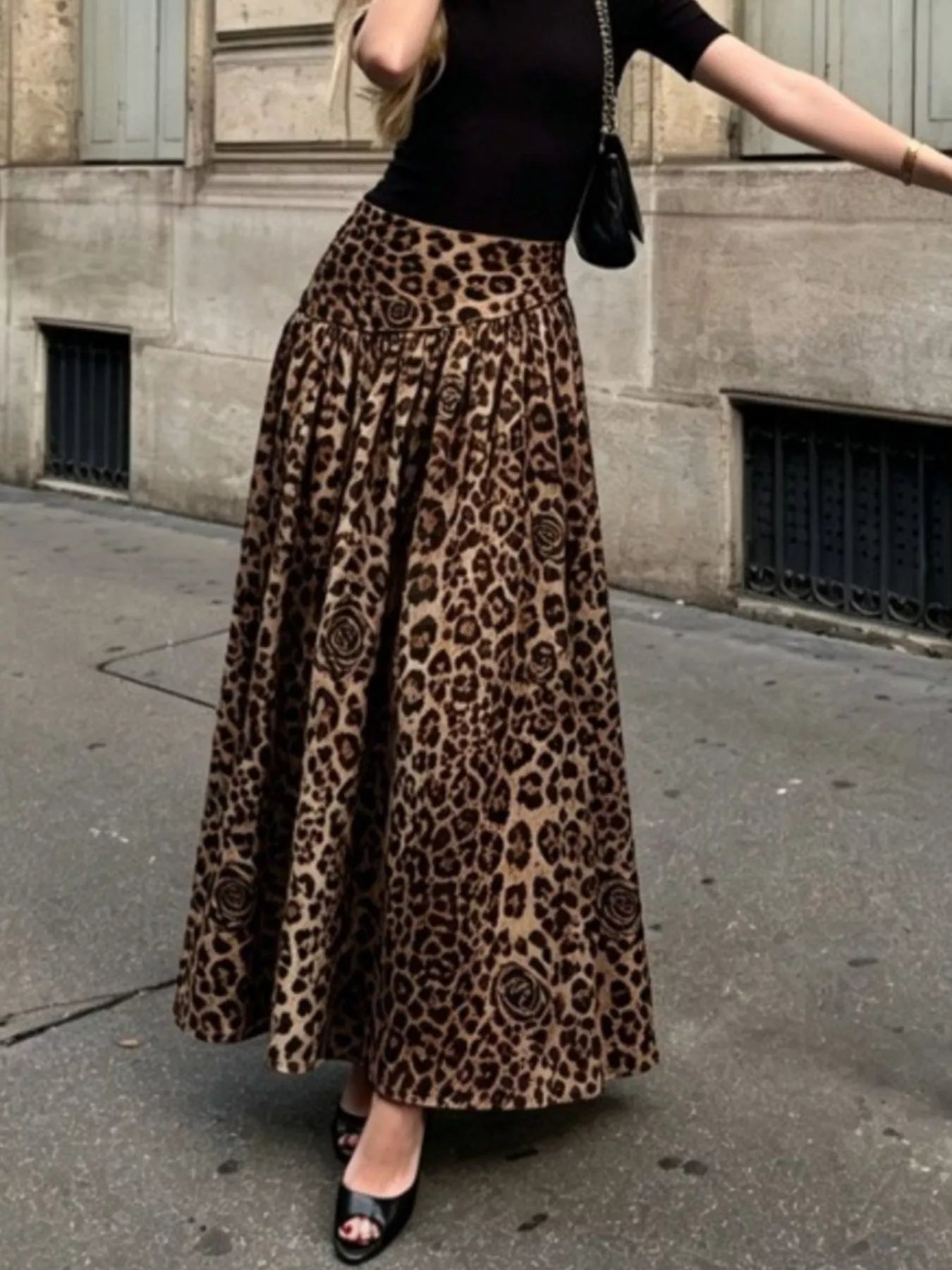 Trendsi Animal Print Maxi Skirt -