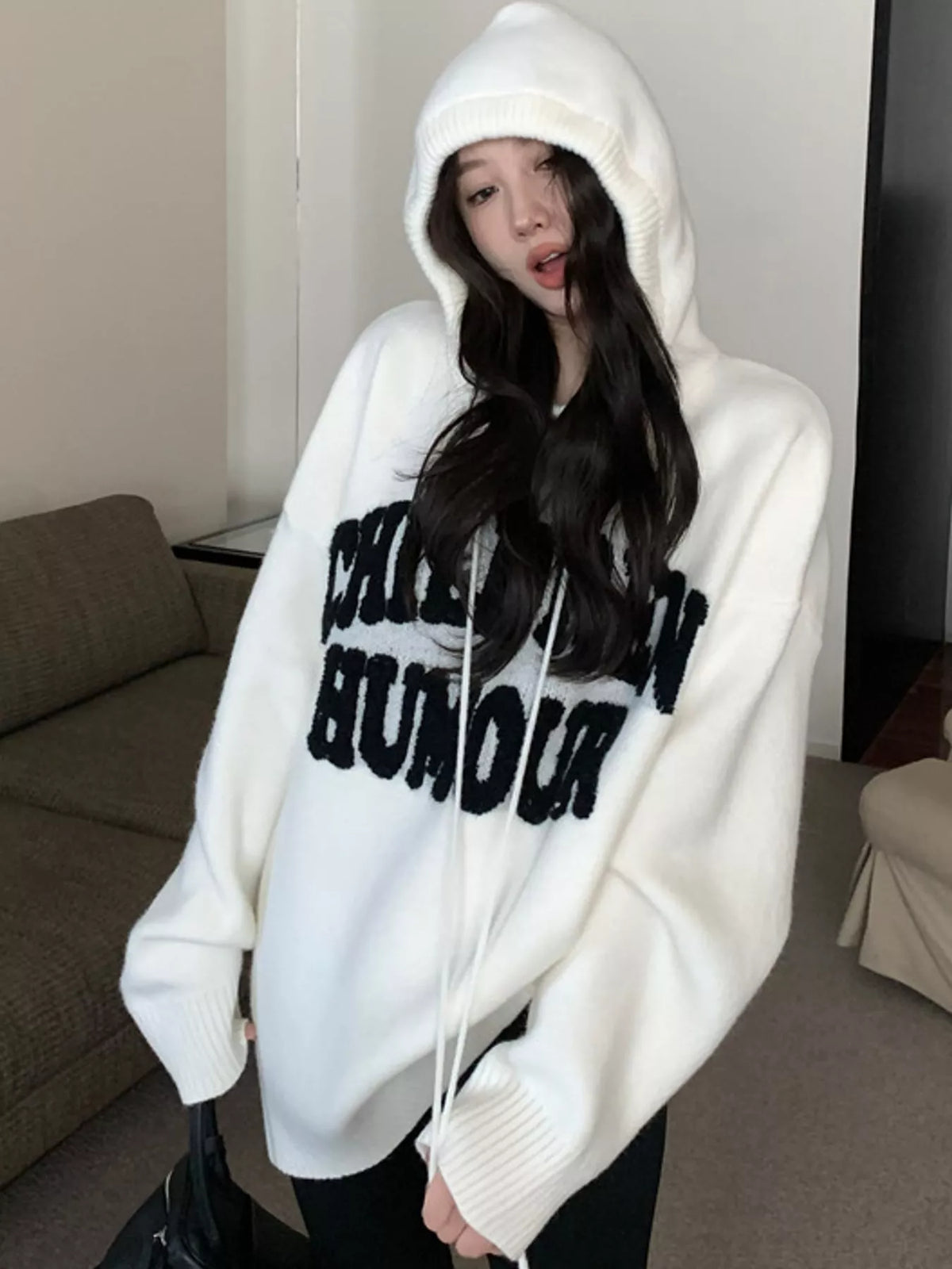 Graphic long-sleeve sweater
