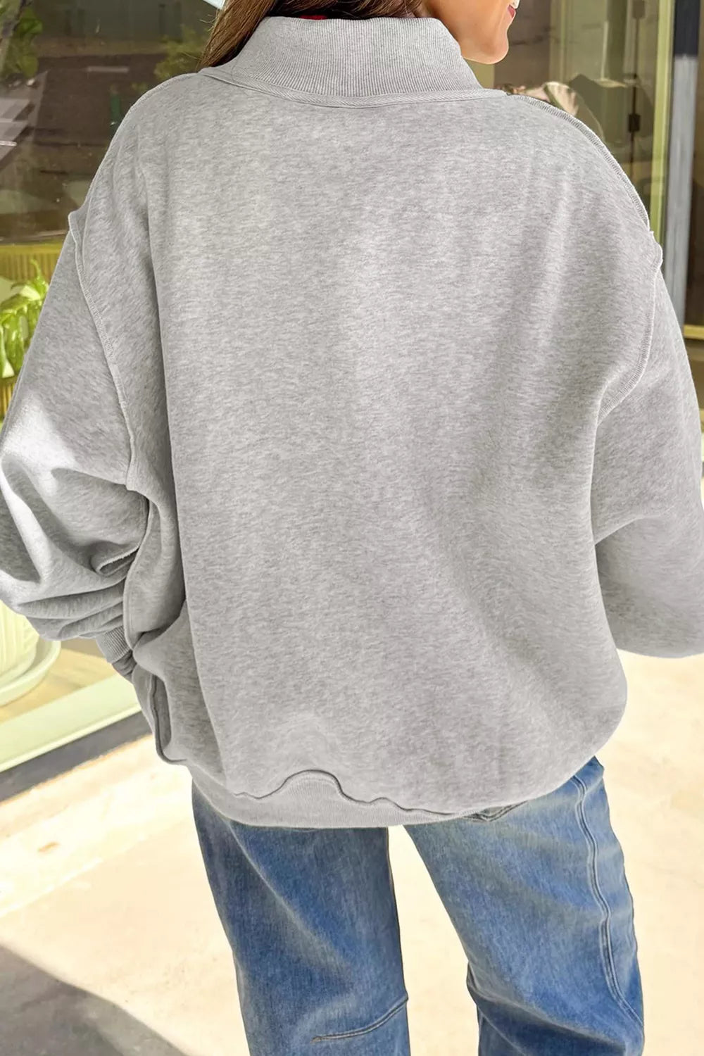 Trendsi Reversible Halloween Graphic Mock Neck Tunic Sweatshirt -