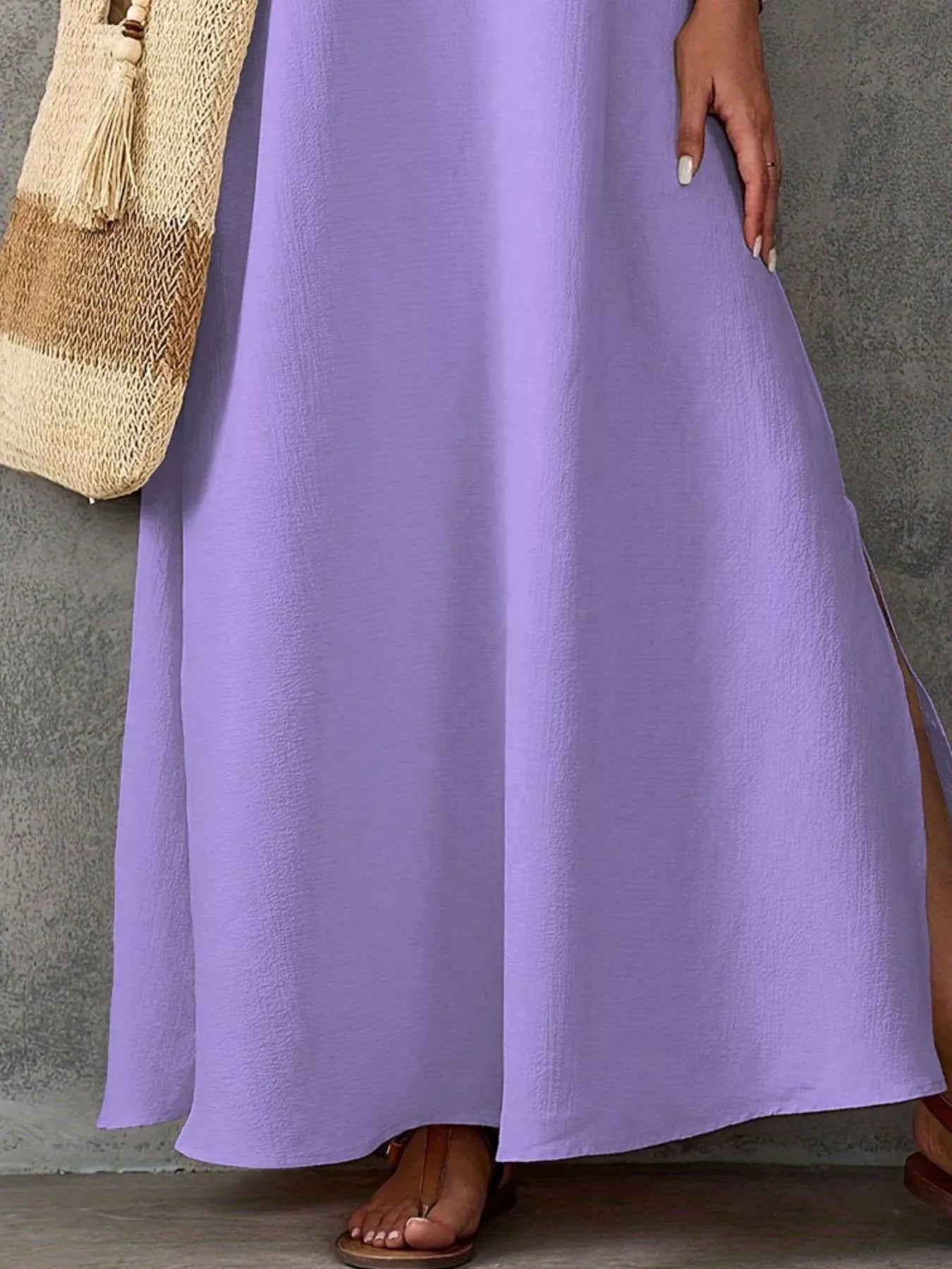 Trendsi Sleeveless V-Neck Side-Slit Maxi Dress -